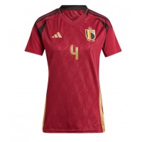 Camiseta Bélgica Wout Faes #4 Primera Equipación Replica Eurocopa 2024 para mujer mangas cortas